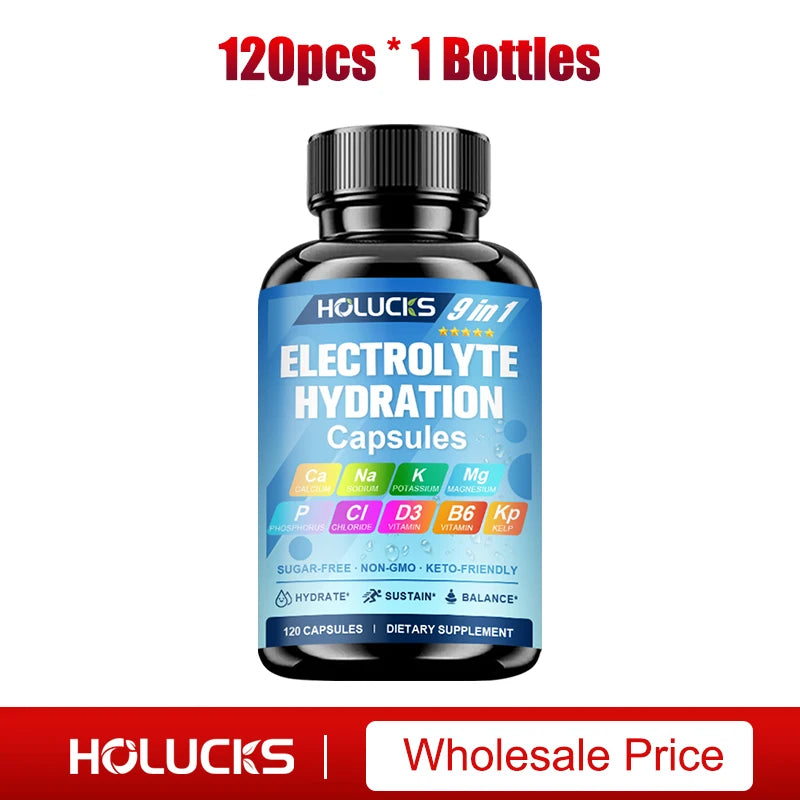 Electrolyte Hydration Capsules, Workout Recovery & Muscle Support, Energy Production, for Fluid Balance