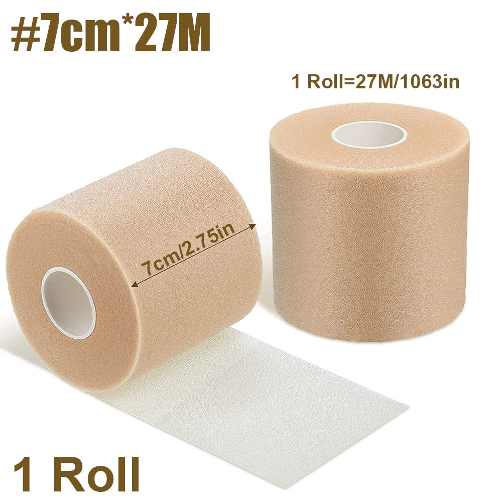 3Roll Self Adhesive Bandage Wrap, Cohesive Wrap for All Sports - Brown Non-Woven, Breathable Athletic Tape for Wrists, Knee Ankl