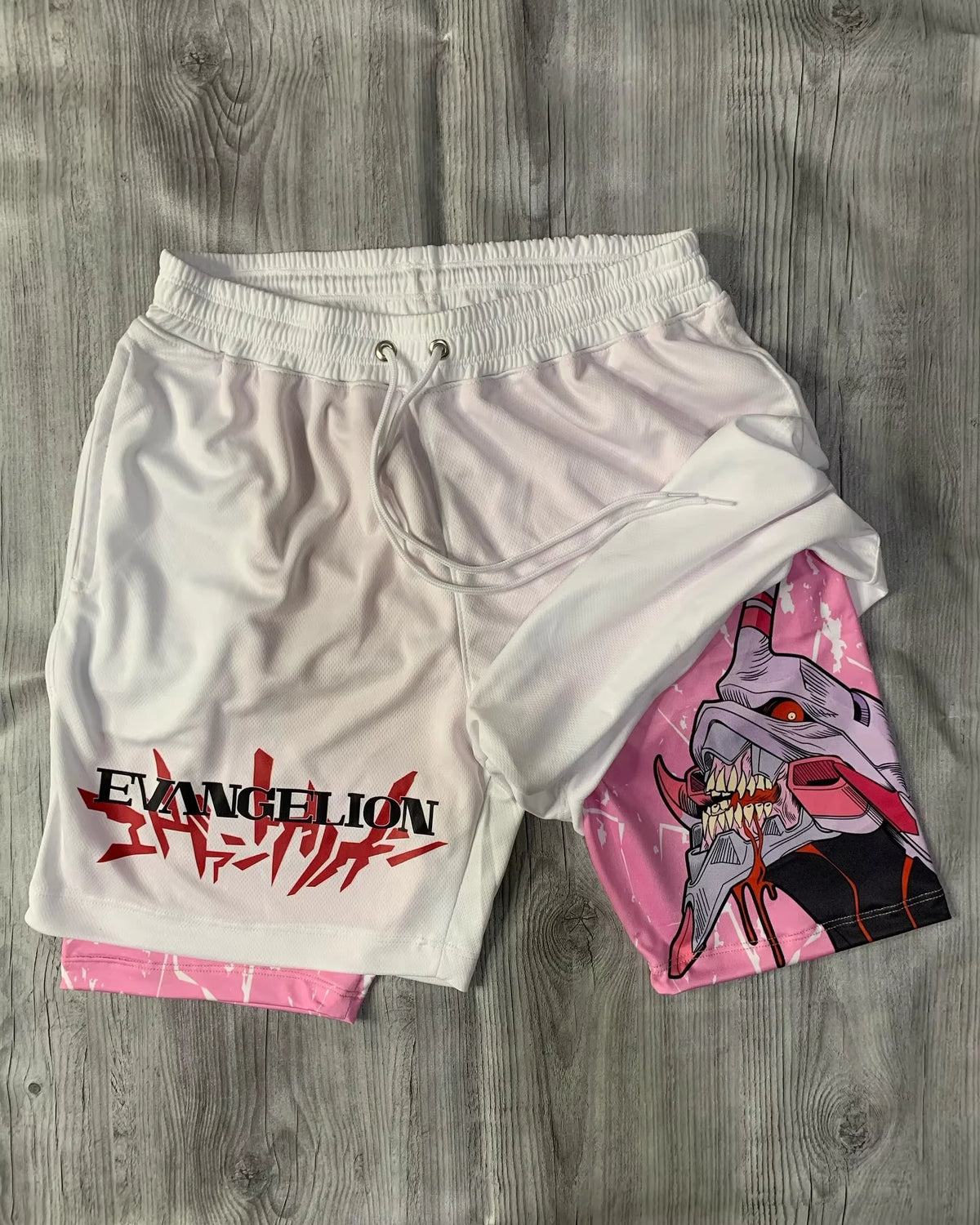 Summer 2026 Genesis Evangelion Men's Cosplay Shorts Double-layer Two-in-one Shorts Quick-drying Fake Y2k