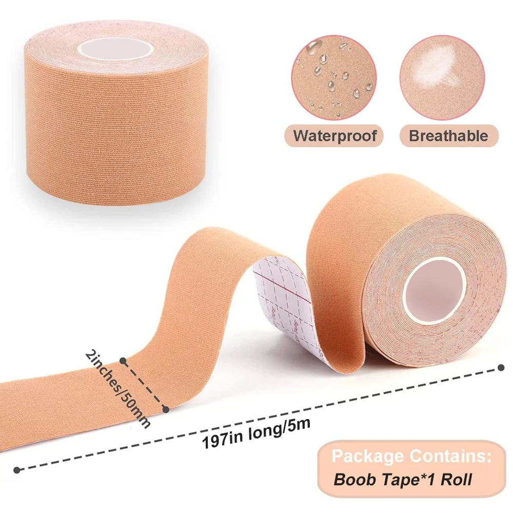 1 Roll Kinesiology Tape 5cm X 5m, Elastic Premium Athletic Tape, Uncut Tape Hypoallergenic and Waterproof for Muscle Pain Relief