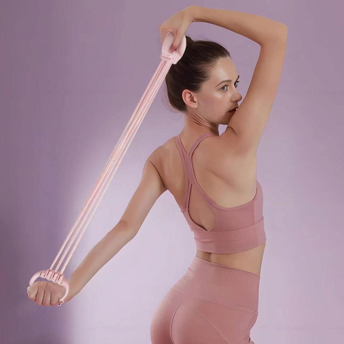 Adjustable Resistance Band, 6-Tube Exercise Band with Comfortable Handles, Multi-Functional Fitness Tensioner
