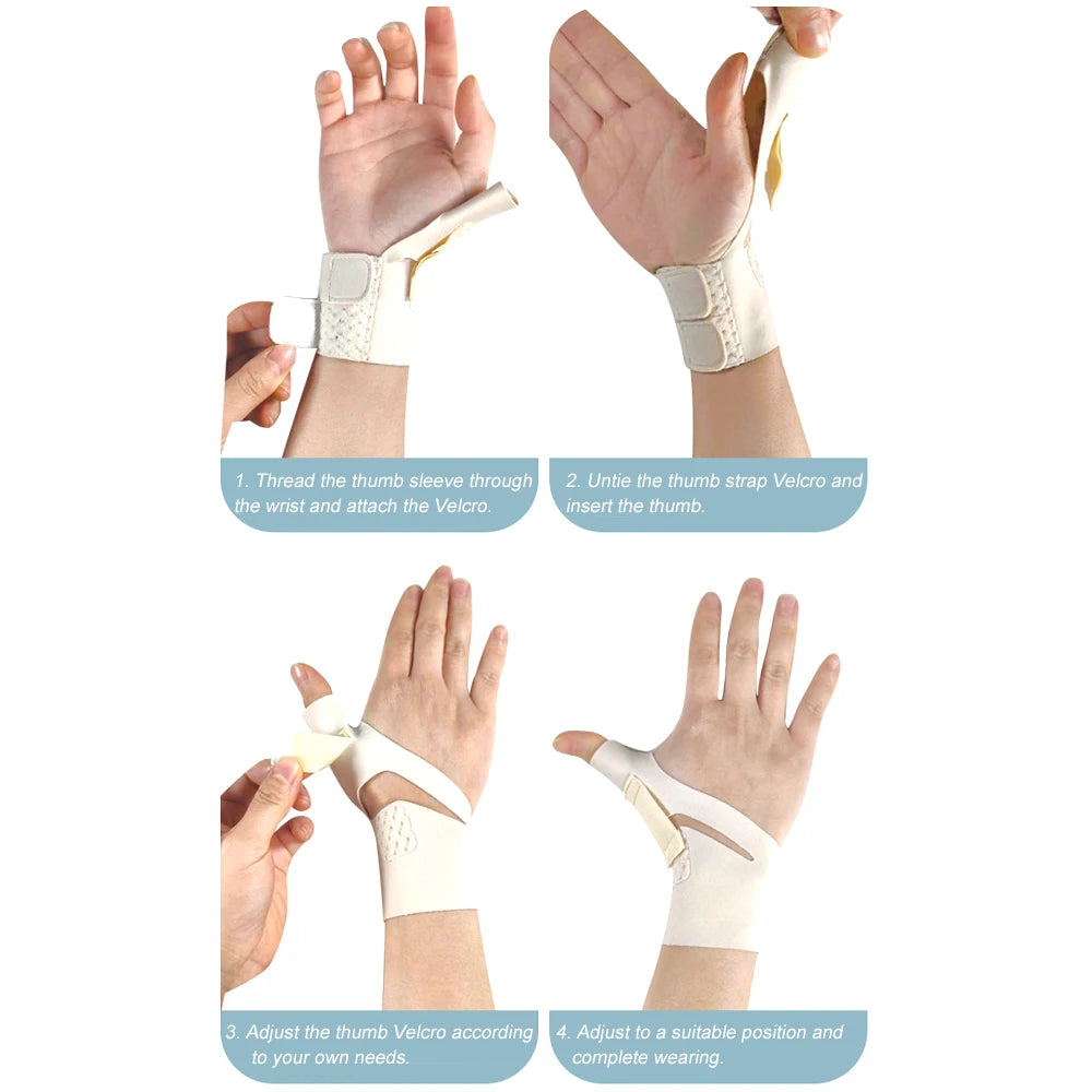 Wrist Thumb Support Brace Soft Elastic Thumb Compression Sleeve Protector Thumb Spica Splint Lightweight Wristband Gym Sports