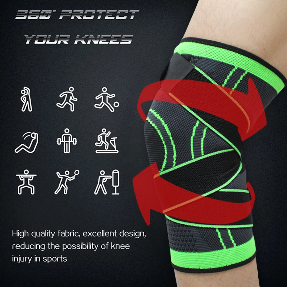 1PC Knee Pads for Men and Women Pressurized Elastic Kneepad Support Bandage Sports Fitness Basketball Volleyball Brace Protector