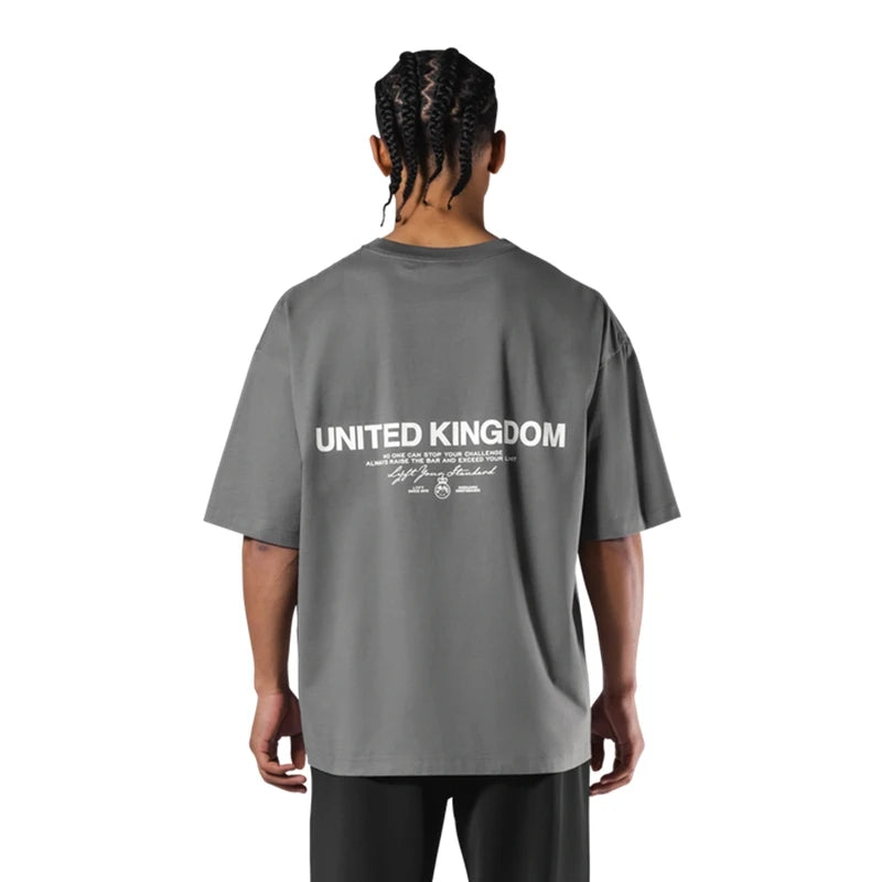 LYFT UNITED KINGDOM Trendy Loose Fitting Men's Sports Short Sleeved T-shirt Pure Cotton Gym Running Shirts Training Clothes Tees