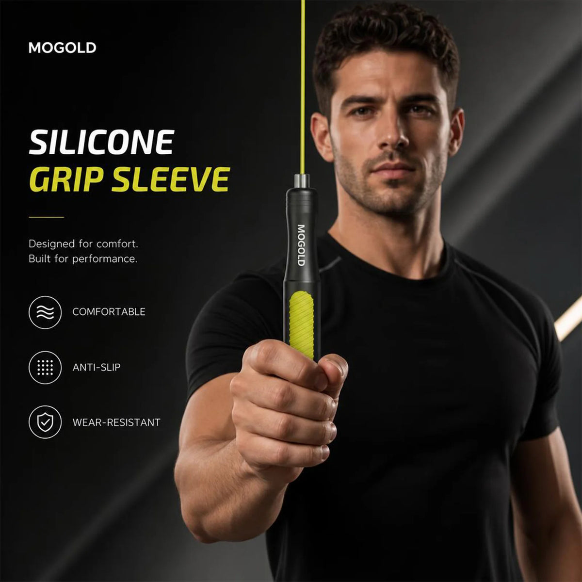 MOGOLD Professional Speed Skipping Rope – Inner Steel Core, No Tangles, Sturdy Durable, Non-Slip Grip | Fitness Fat Loss