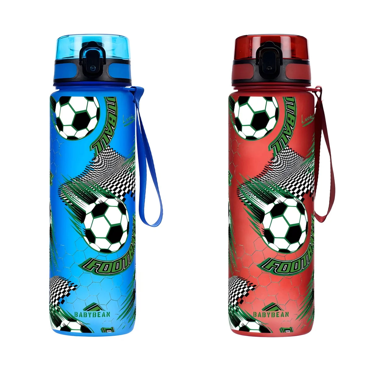 750ml Football Pattern Kids Water Bottle Leak Proof Flip Lid Portable Sports Drink Cup For Boys Outdoor Sport