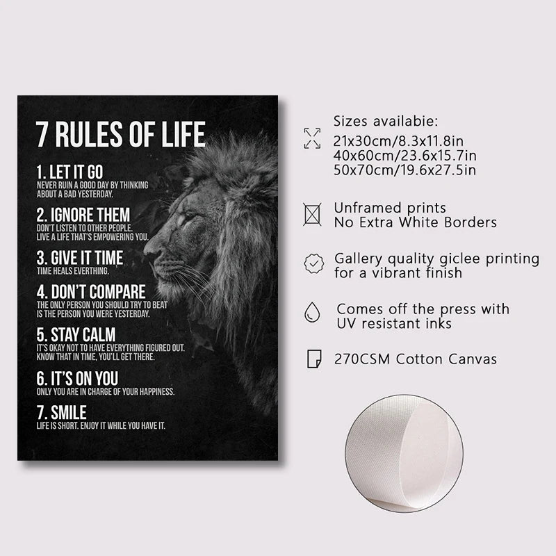 Motivational Quotes Success Canvas Poster Lion Mindset Is Everything Poster Wall Art Print Painting Office Living Room Decor