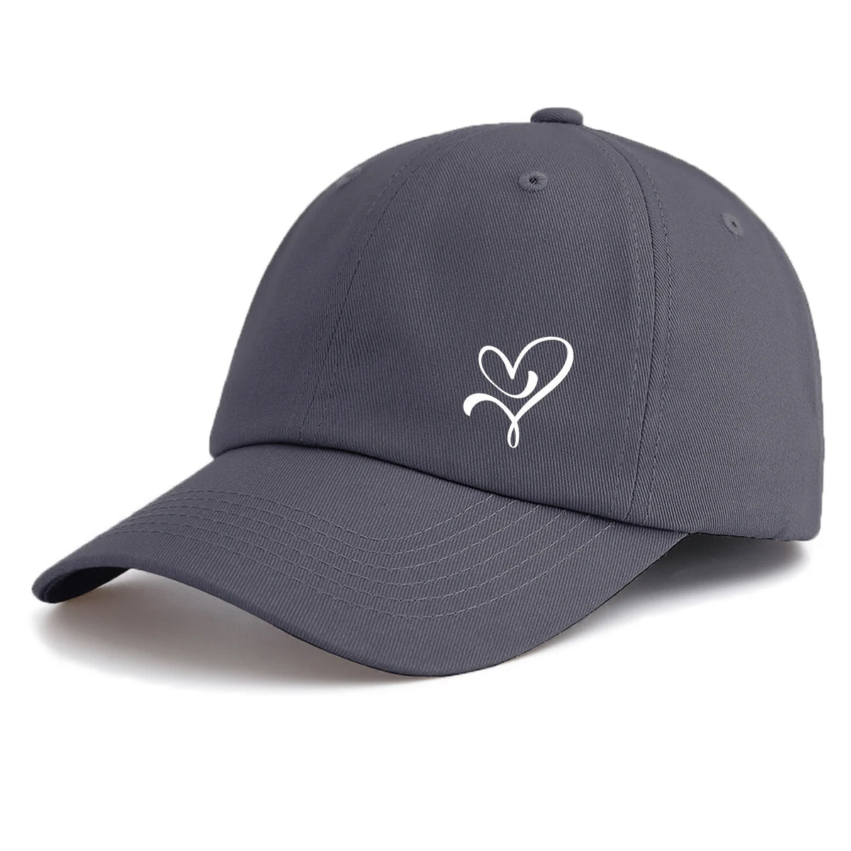1pc HEART Print Baseball Cap for Adults,Minimalist Retro Style Casual Soft Adjustable Dad Hat,Perfect As Gift