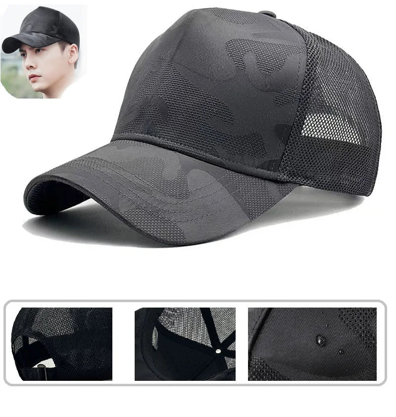 Big Head Man Baseball Caps Summer Mesh Plus Size Causal Peaked Hats 56-60cm 62-68cm Oversize XXL Snapbacks