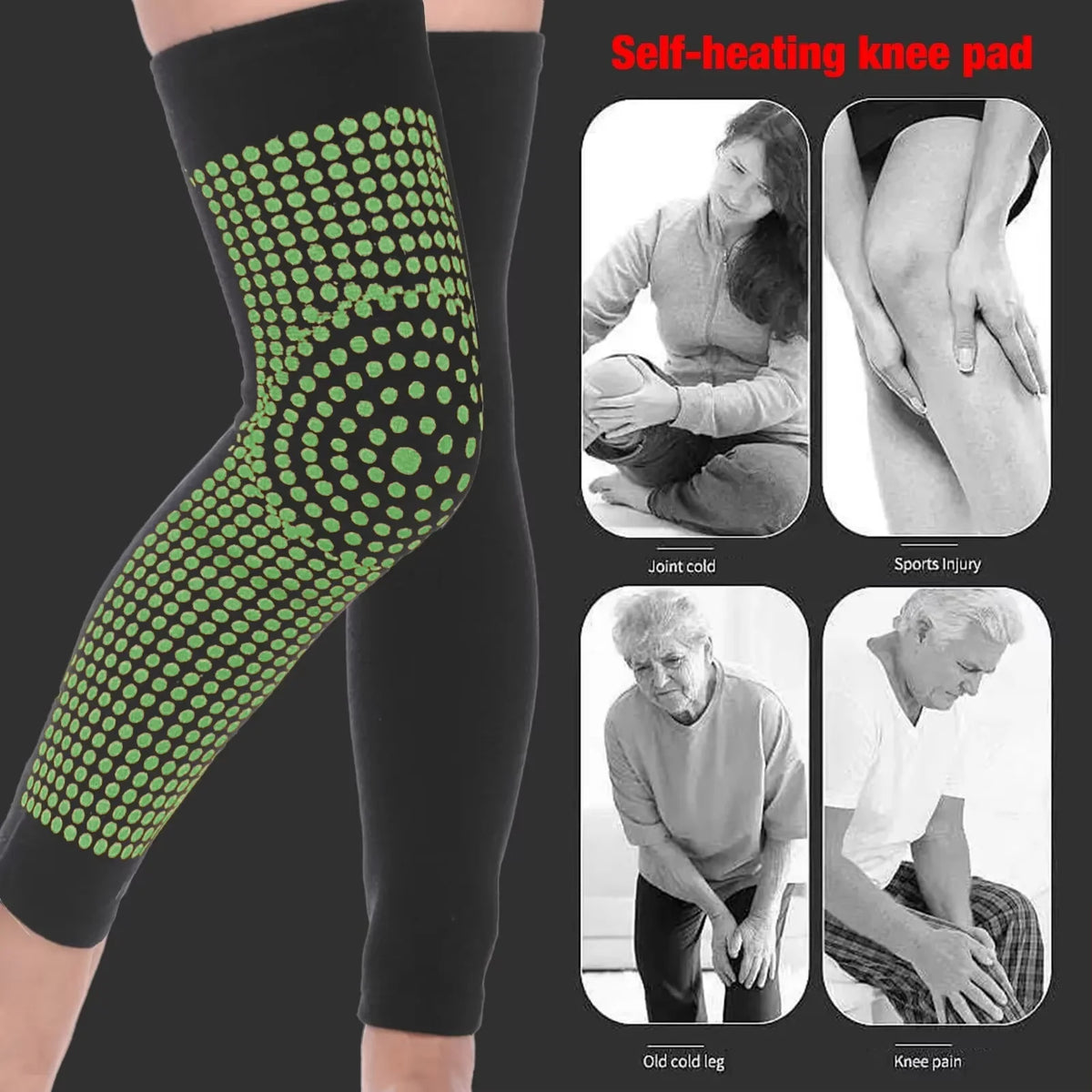 Pair Dot Heating Knee Pads Brace Sports Kneepad Tourmaline Knee Support For Arthritis Joint Pain Relief Recovery Unisex