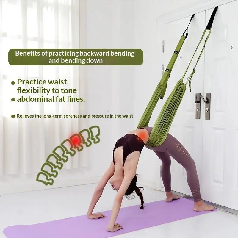 Door Mounted Yoga Inversion Sling Multi-use Backbend Strap for Pilates Home Fitness Full Body Flexibility Training