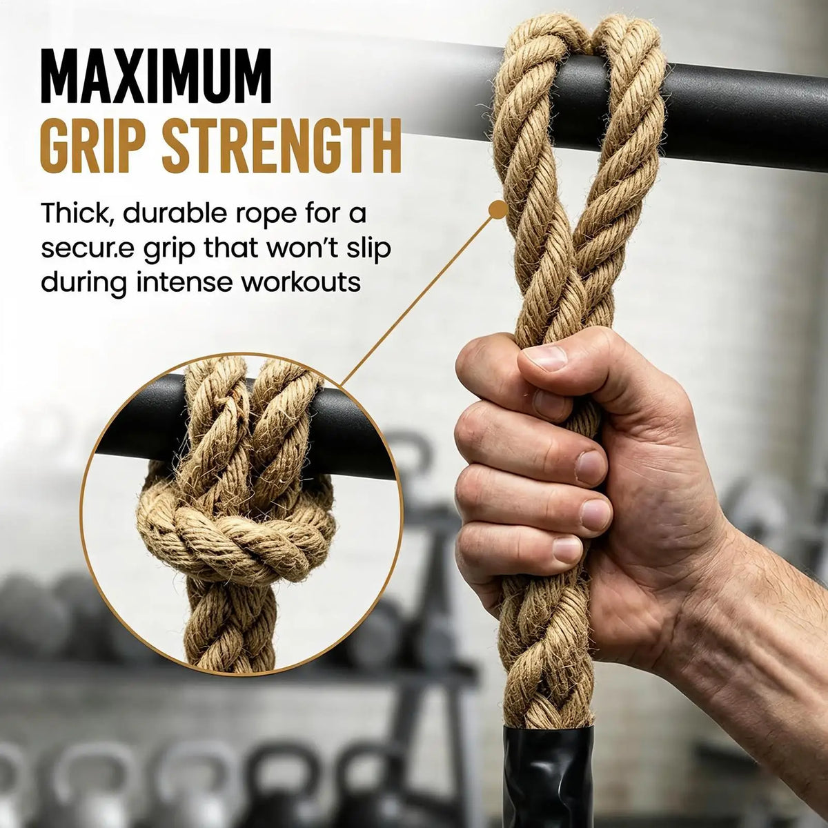 2Pc Heavy Duty Pull Up Rope Grips Reusable Arm Strength Training Tool Comfort Grip Pull-Up Assist Trainer Build Back Arm Muscles