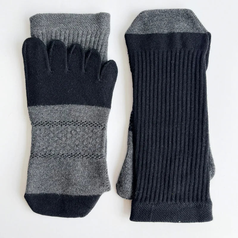 1/5/10 Pairs Compression Toe Socks Long Man Cotton Fitness Marathon Hiking Outdoor Basketball Calf Toe Sport Five Finger Socks
