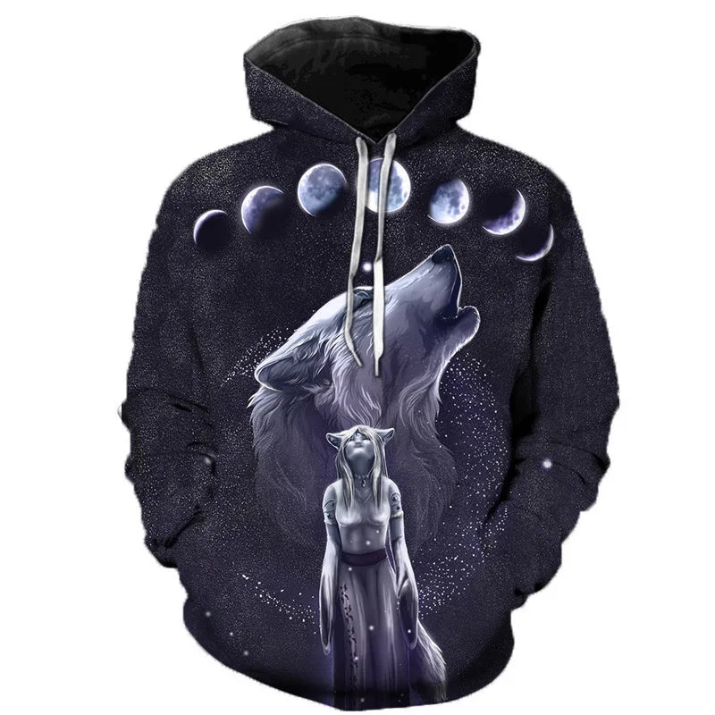 3D Wolf Hoodies Men Hooded Animal Printed Hoodie Sweatshirts Tracksuits Man/women Jackets Funny Hoody