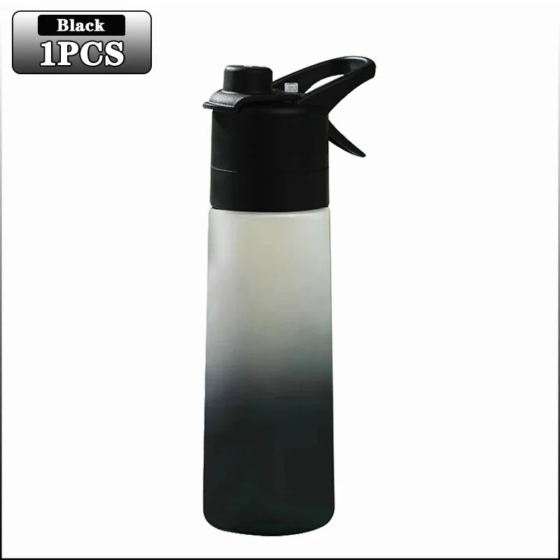 1-4PCS Large Capacity Spray Water Bottle with Straw Gradient Frosted Portable Outdoor Sports Travel Mist Sprayer Reusable Cup