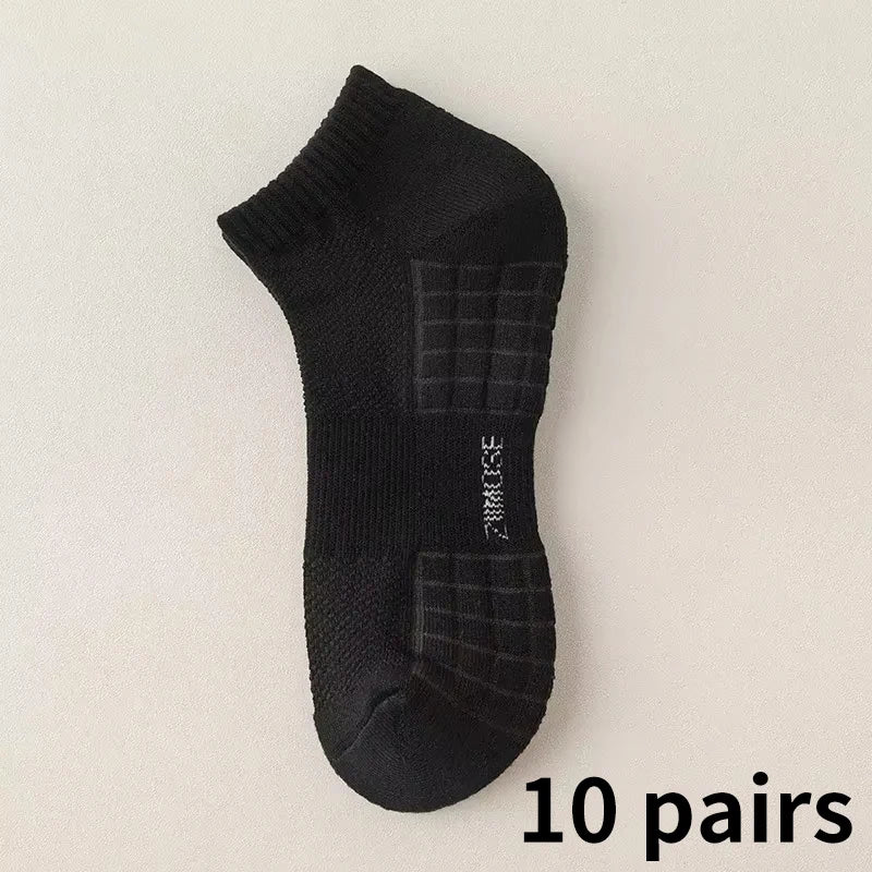 1pc 4pcs 5pcs 10pcs Socks Men's Cotton Spring Towel Bottom with Velvet Mid-tube White Stockings Thickened Sports Basketball Sock
