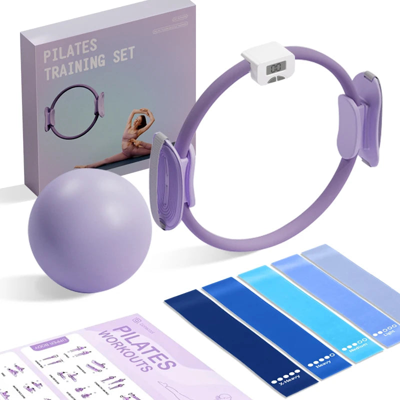 Pilates Ring Fitness Circle - Lightweight & Durable Foam Padded Handles, Flexible Resistance Exercise Equipment for Toning Arms,