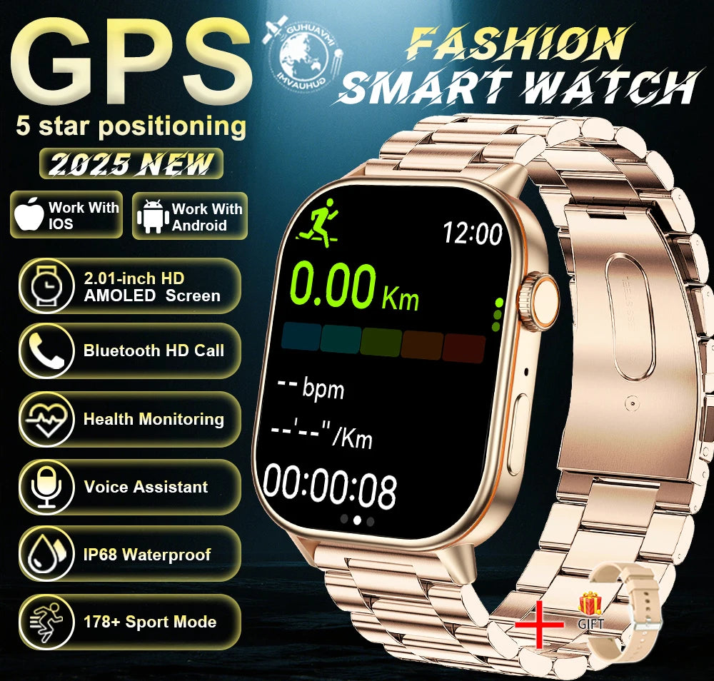 New For Android iOS Outdoor GPS SmartWatch Men 2.01
