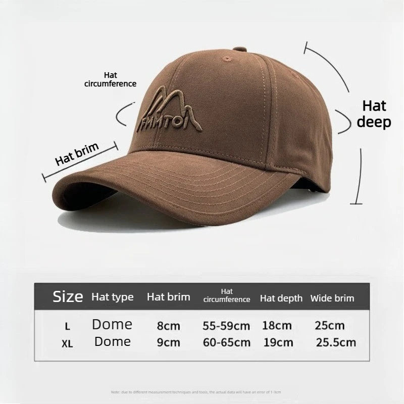 65CM Big Size Quality Hard-top Baseball Cap Outdoors Fashion Unisex Adjustable Embroidered Letters Sports Sunscreen Hat