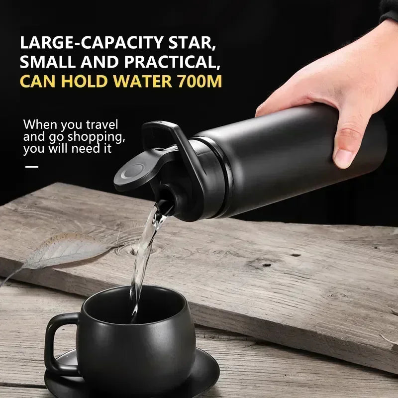 Metal Sports Bottles with Snap Lid Portable Bike Water Bottle Reusable Travel Bottles with Handle Bulk Pack for Gym Hiking Sport