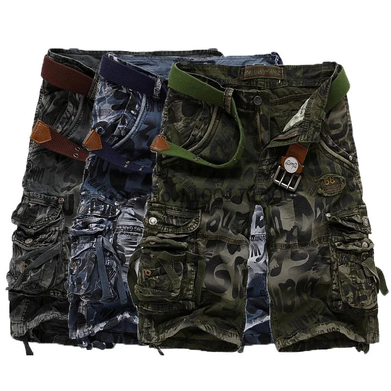 New Loose Pants Multiple Pockets Men's Camouflage Cargo Shorts no belt- High Quality - Fashion Men's Shorts Aliexpres Smonopoly
