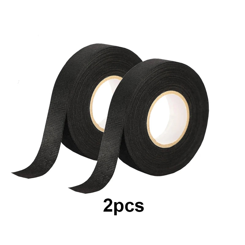 15/25M Wire Harness Automotive Cloth Tape Adhesive High Noise Resistance Heat Proof Fabric Electrical Tape for Wrapping Wiring