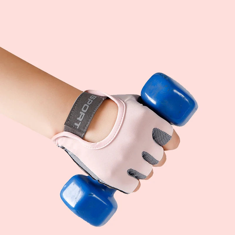 Fitness Cycling Gloves, Men Women Anti Slip Shock-Absorbing Ice Silk Gym Gloves Summer Breathable Yoga Sports Train Gloves