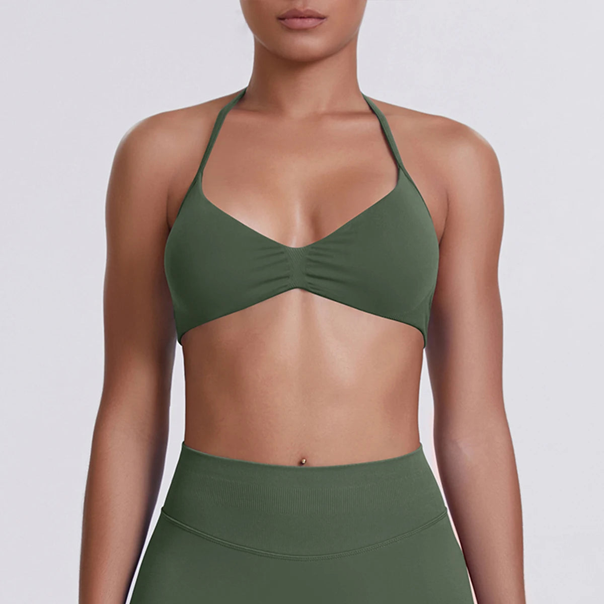 Sexy Neck Strap Bra for Woman Summer Breathable Backless Yoga Bra Women Fitness Solid Color Yoga Sports Bra Workout Top