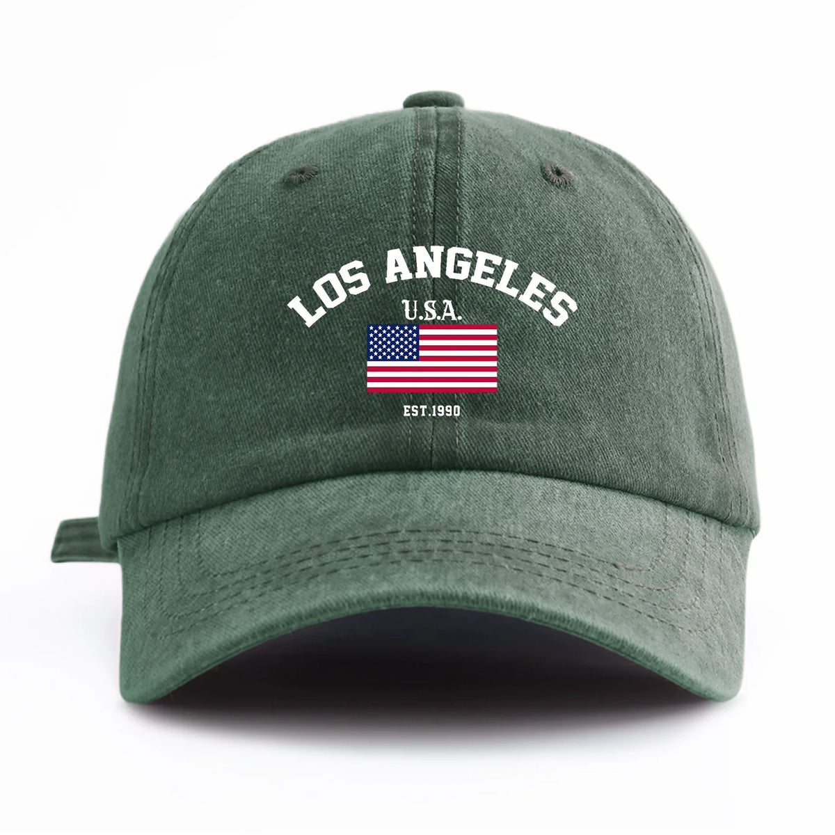 1pc LOS ANGELES Print Washed Baseball Cap for Adults,Minimalist Retro Style Casual Soft Adjustable Dad Hat,Perfect As Gift