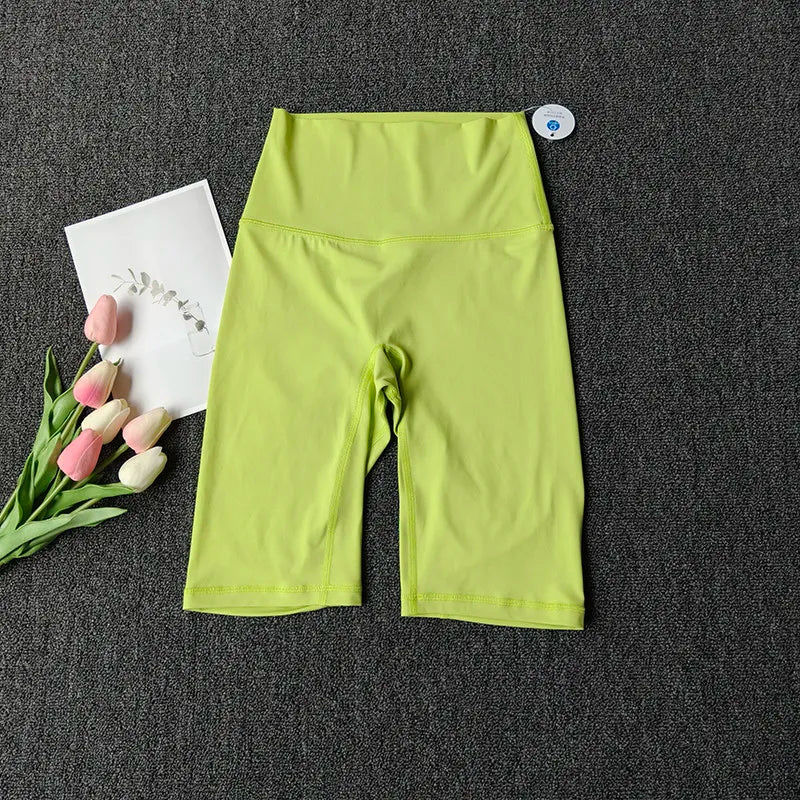 Summer High-Waist Yoga Shorts for Women Fitness Workout Shorts Booty-Lifting Sport Gym Soft Breathable Running Cycling Shorts