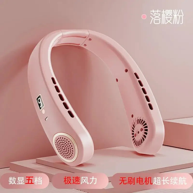 Lenovo Portable Neck Hanging Fan Rechargeable Neck Cooler with Strong Wind for Sports Office & Outdoor Activities 2026 New