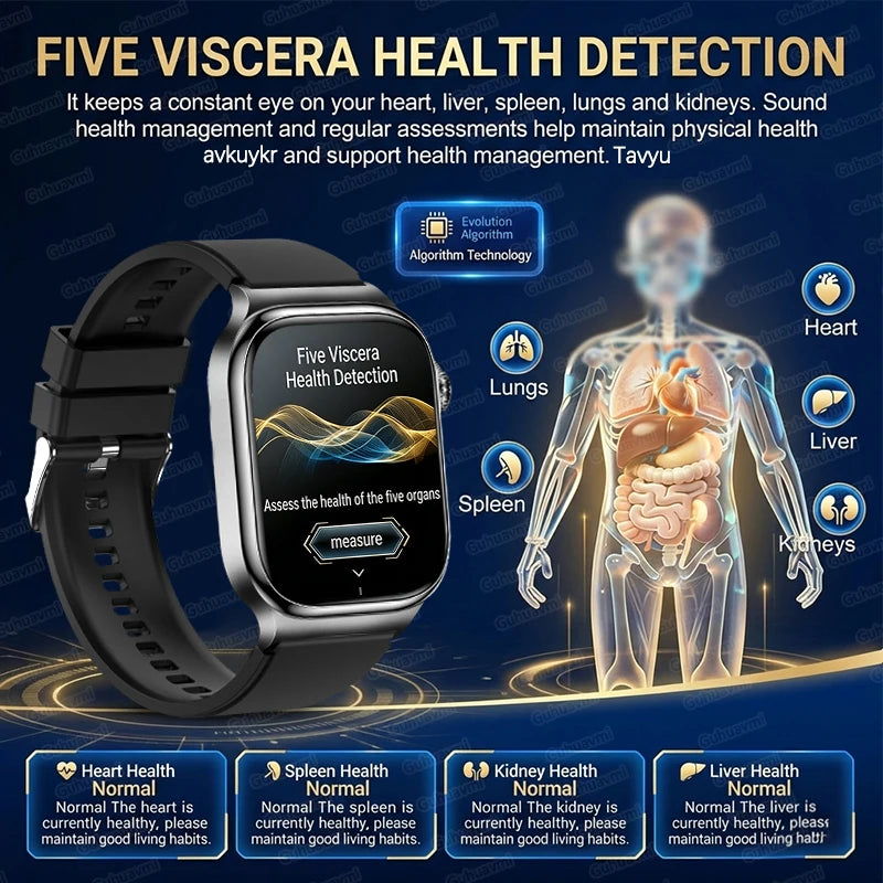 2026 New Hospital Level Health Smart Watch Body Fat ECG Blood oxygen BP Health AMOLED Screen HD Call Sport Smart Watches For Man