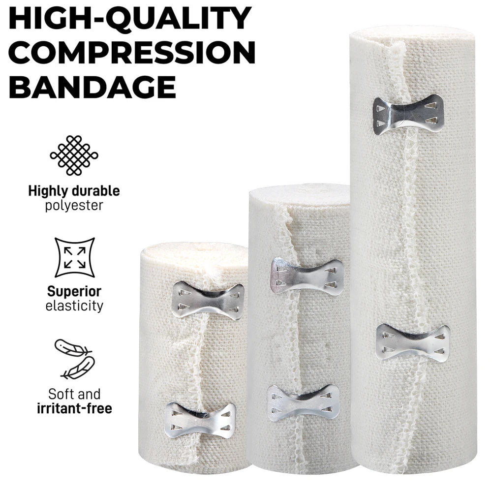 1 Roll Elastic Bandage Wrap,Stretch Compression Bandage Stretches up to 450cm for Sports, Sprains, Calf, Ankle, Foot