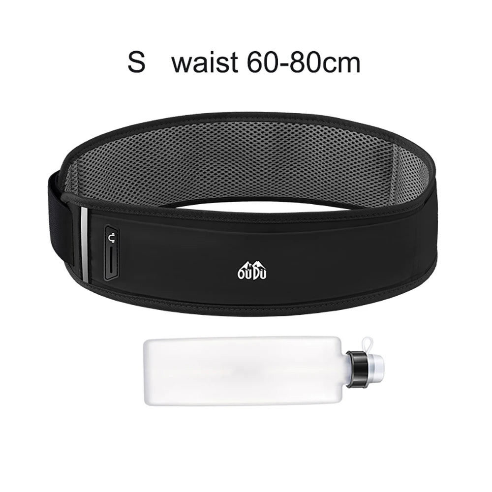 Running Belt Waist Bag with Water Bottle 330ml Women Sports Fanny Pack Men Phone Pouch Jogging Gym Bags Hydration Run