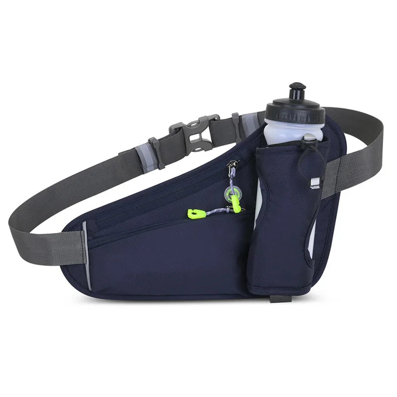 Sports Waist Bag With Water Bottle Holder Waterproof Running Phone Belt Bag For Men Women Outdoor Gym Cycling Hiking Fanny Pack