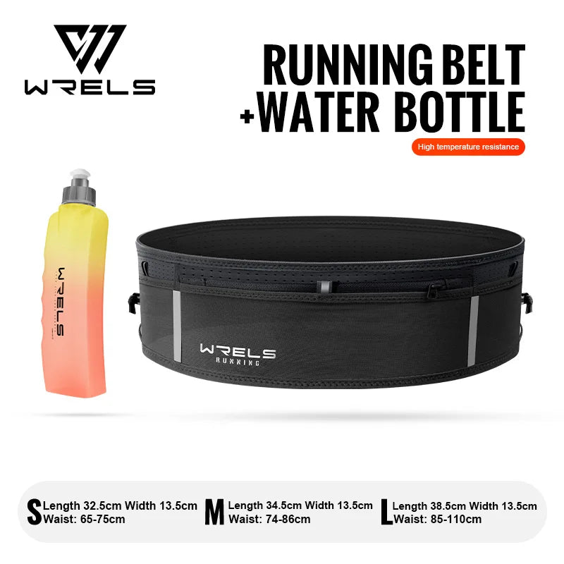 WRELS Waist Bag Invisible Elastic Running Belt Multi-Function Fanny Pack Waterproof Close-Fitting Marathon Waist Belt Bag