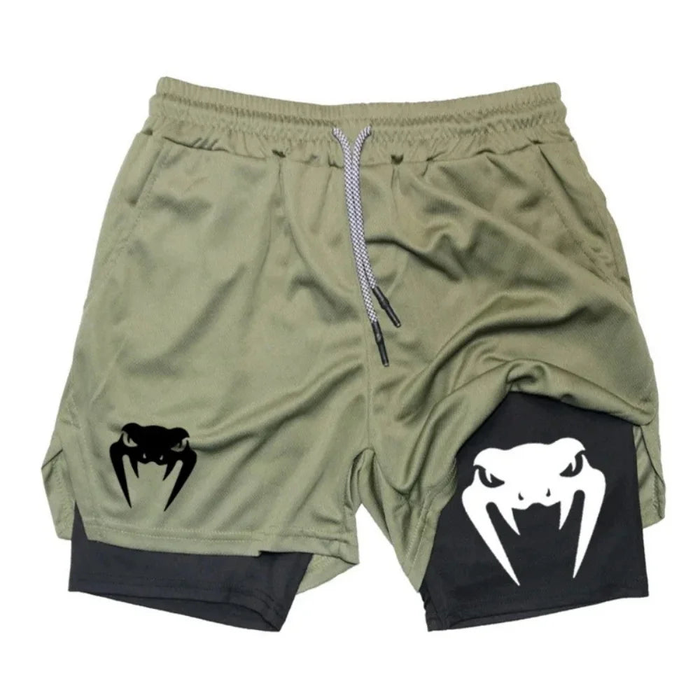 2026 Men's 2-in-1 Running Shorts, High-Quality Elastic Double-Layer Shorts, Breathable and Lightweight, Teen Training Shorts, Sp