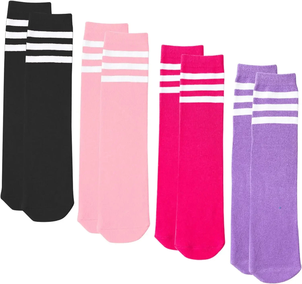 28cm Kids Soccer Socks Three Stripes Knee High Socks Cotton Sports Socks Toddler Boys Girls Uniform Tube Socks