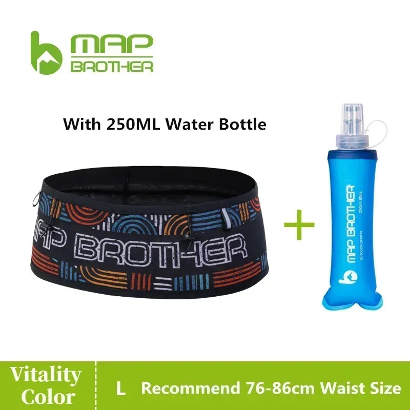 MAP BROTHER W1002 Hydration Running Belt Waist Pack Travel Money Bag Trail Marathon Gym Workout Fitness Mobile Phone Holder Bag