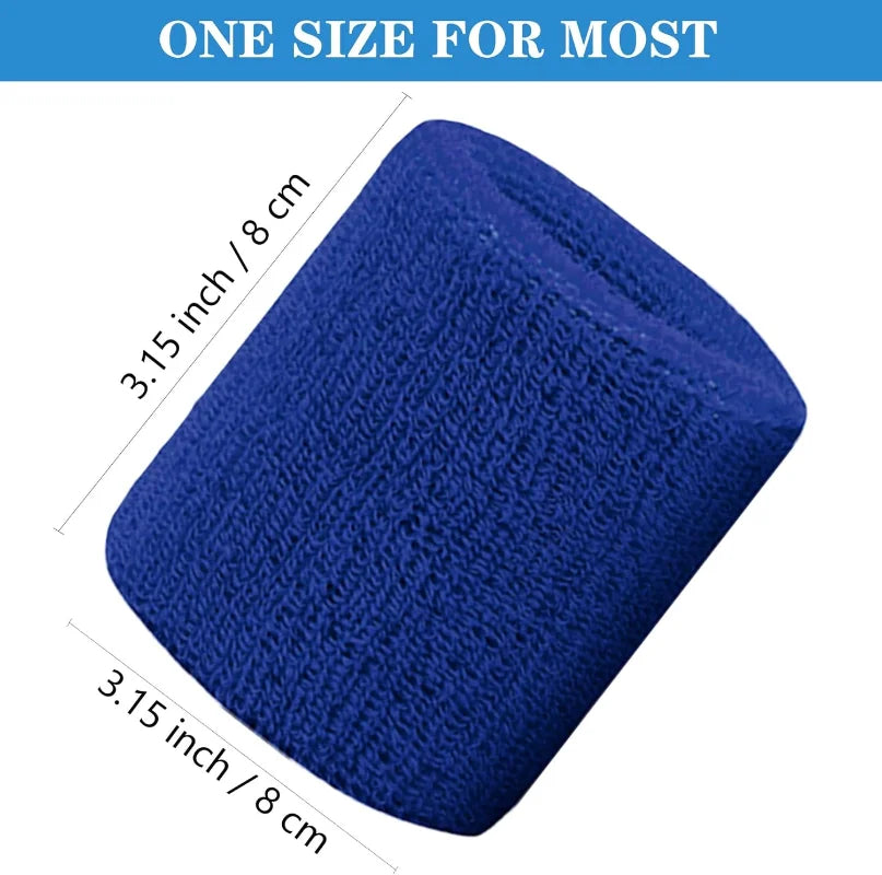 New Hot 1Pairs 2Pcs Set Breathable Cotton Wrist Sweatbands Sweat Absorbent Wristbands for Tennis Football Basketball Running Gym