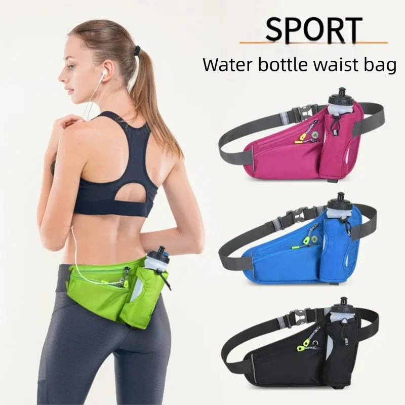 Sports Waist Bag With Water Bottle Holder Waterproof Running Phone Belt Bag For Men Women Outdoor Gym Cycling Hiking Fanny Pack