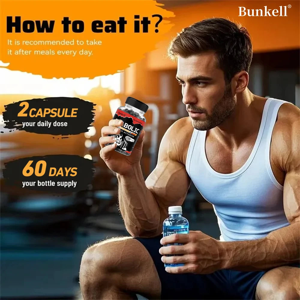 Muscle Builder Capsules - Helps Increase Strength, Endurance, Protein Synthesis,Promotes Faster Muscle Growth, Abs, Energy