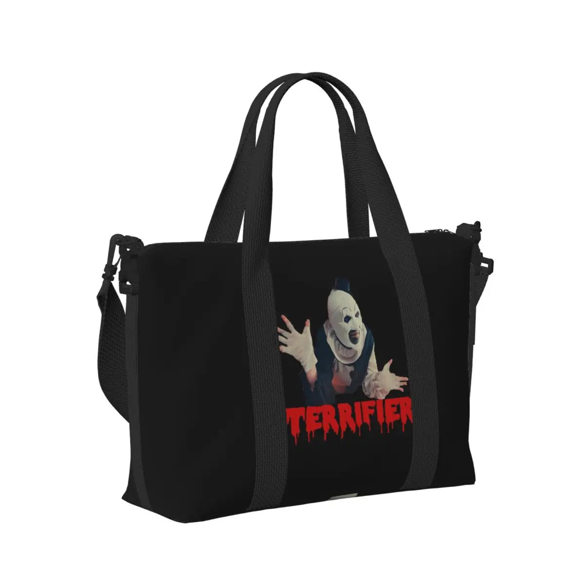 Halloween Movie T-Terrifier-S Horror Clown Beach Travel Bag Large Capacity Tote Bags for Yoga Women Shopping Duffle Shoulder Bag