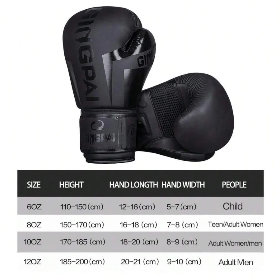 6/8/10/12/14Oz Kids Adult Boxing Gloves Breathable Professional Sanda Muay Thai Fighting Gloves PU Workout Gloves