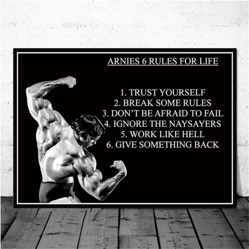 Modern Classic Wall Art Arnold Schwarzenegger Bodybuilding Fitness Oil Painting Posters Prints Home Bedroom Living Room Decor