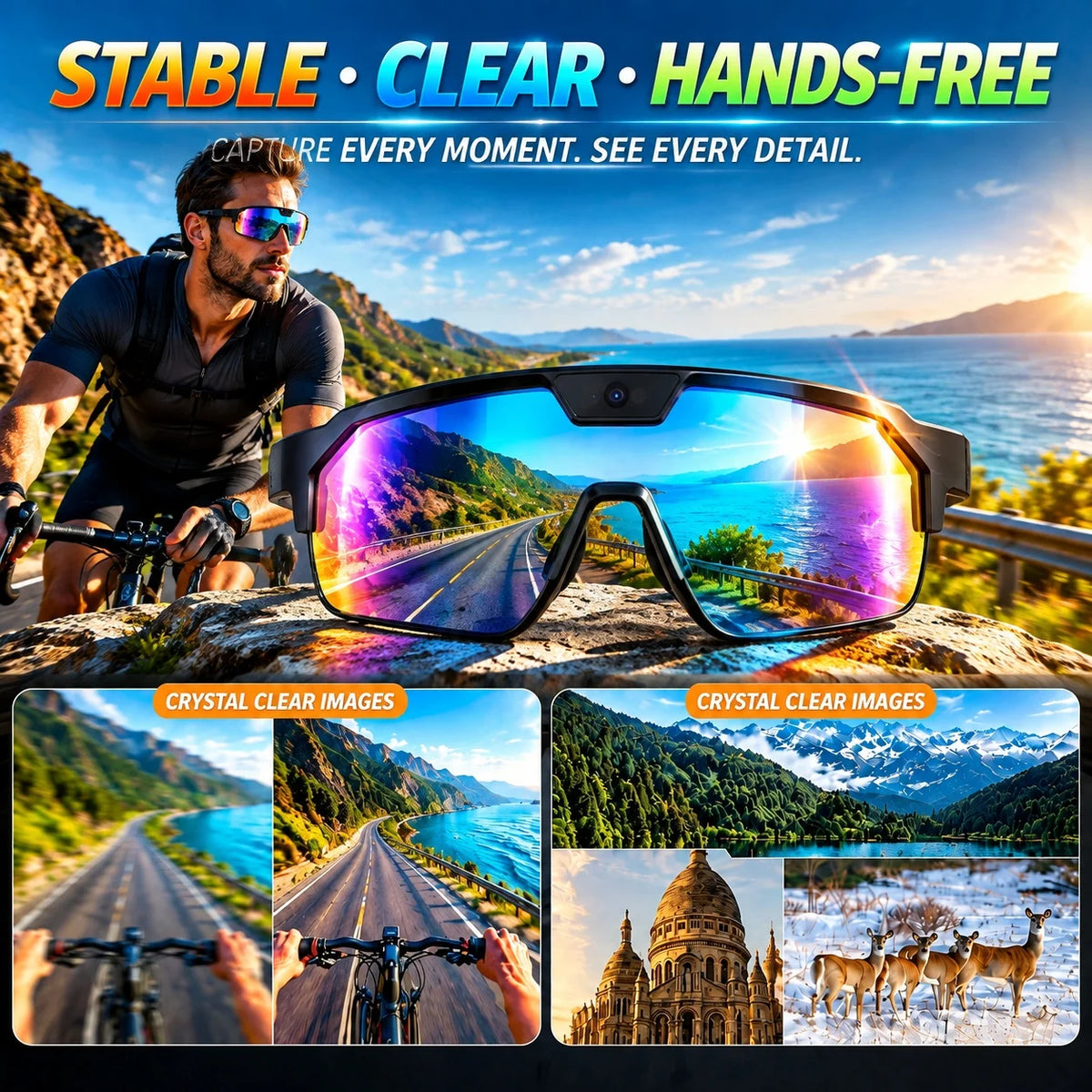 2026 AI Smart Glasses ChatGPT Voice AI Assistant Intelligent Travel Translation Outdoor Remote Photography Smartglasses Cycling