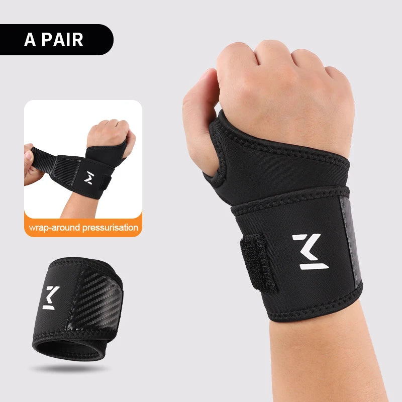 1pc/2pcs Adjustable Wrist Strap Sports Wrist Support Brace Black Weightlifting Wristband For Men & Women Badminton Tennis Gym
