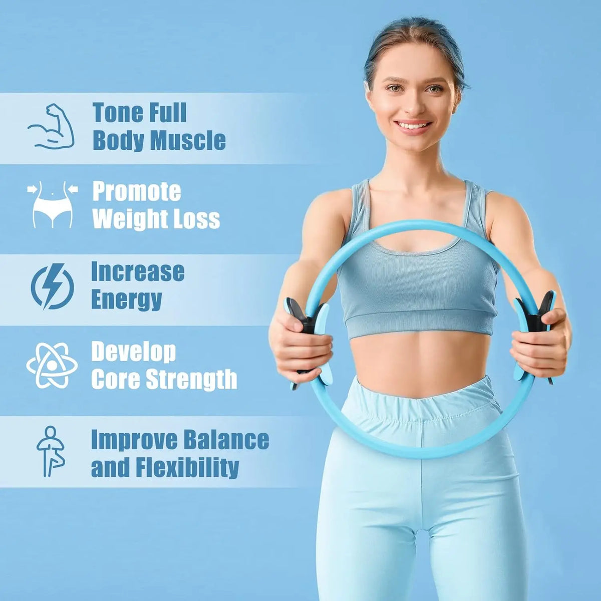 Yoga Assisted Pilates Circle Pelvic Floor Muscle Trainer for Beautiful Legs, Hips, Elastic Fitness Resistance Ring