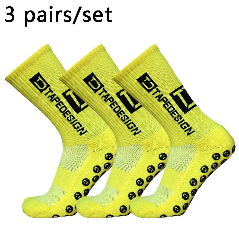 3 Pairs Anti-slip Soccer Socks Women Men Outdoor Sport Grip Football Yoga Socks For Woman