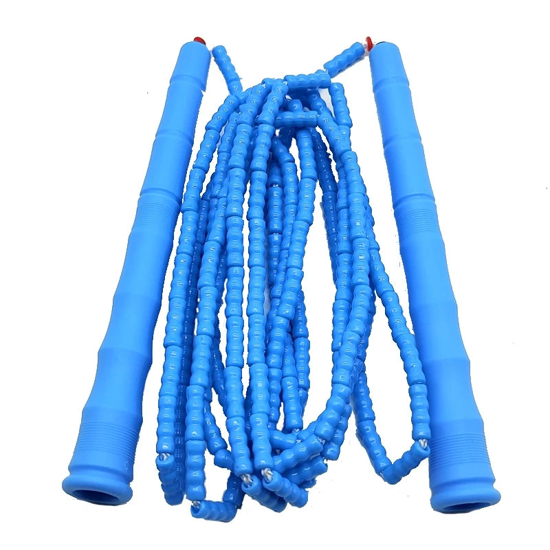 NEVERTOOLATE 20CM LONG HANDLE 3 meter length between handles beaded skipping rope soft PVC beads adult skill tricks tall people